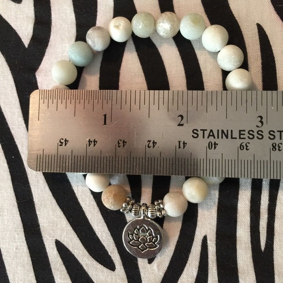 Lotus & Amazonite Bracelet - Picture 3 of 3